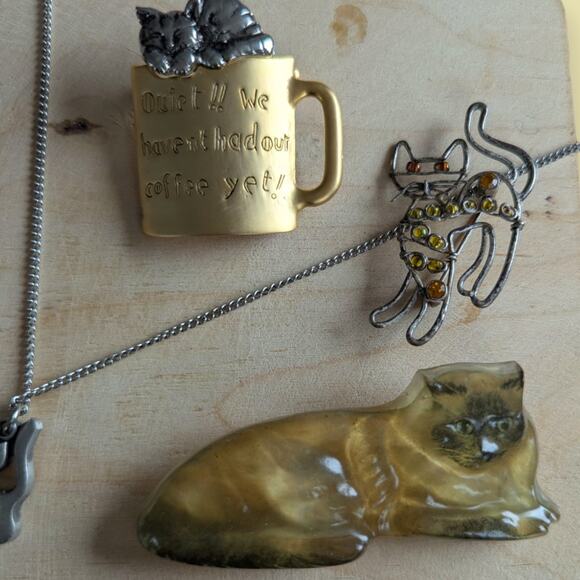 Vintage Lot of Cat Jewelry ~ Sweden Danecraft artisan - Picture 5 of 8